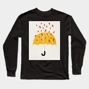 Umbrella, Autumn, Abstract, Mid century modern kids wall art, Nursery room Long Sleeve T-Shirt